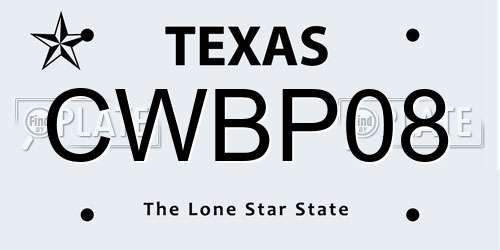 CWBP08 Texas License Plate