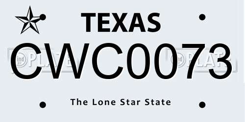 CWC0073 Texas License Plate