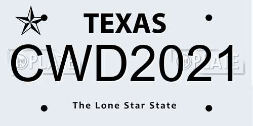 CWD2021 Texas License Plate