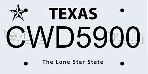 CWD5900 Texas License Plate