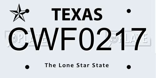 CWF0217 Texas License Plate