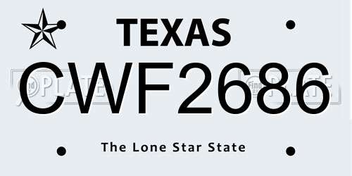 CWF2686 Texas License Plate
