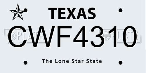 CWF4310 Texas License Plate