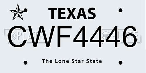 CWF4446 Texas License Plate