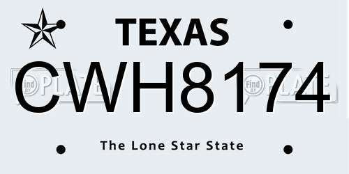 CWH8174 Texas License Plate