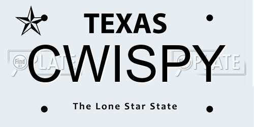CWISPY Texas License Plate