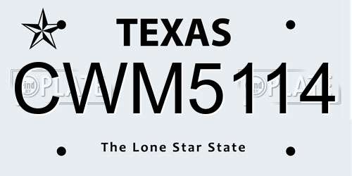 CWM5114 Texas License Plate