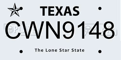 CWN9148 Texas License Plate