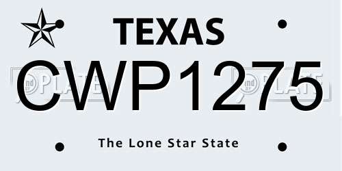CWP1275 Texas License Plate