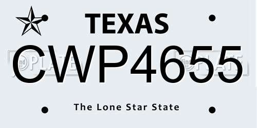 CWP4655 Texas License Plate