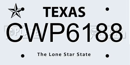 CWP6188 Texas License Plate