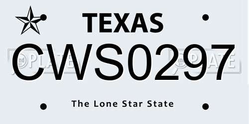 CWS0297 Texas License Plate