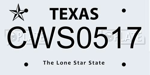 CWS0517 Texas License Plate