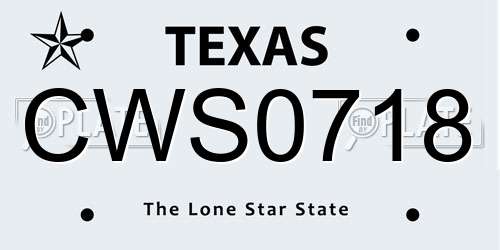 CWS0718 Texas License Plate