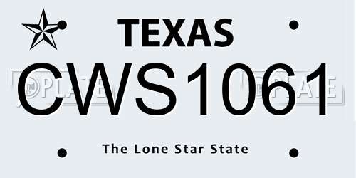 CWS1061 Texas License Plate