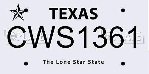 CWS1361 Texas License Plate