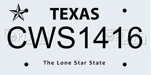 CWS1416 Texas License Plate