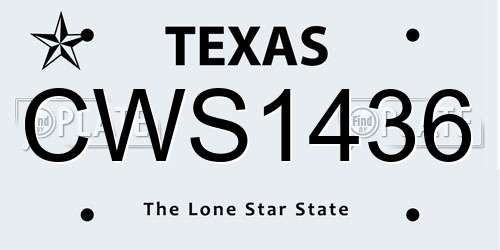 CWS1436 Texas License Plate