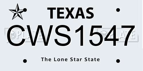 CWS1547 Texas License Plate