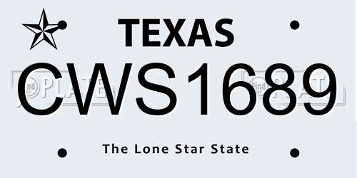CWS1689 Texas License Plate