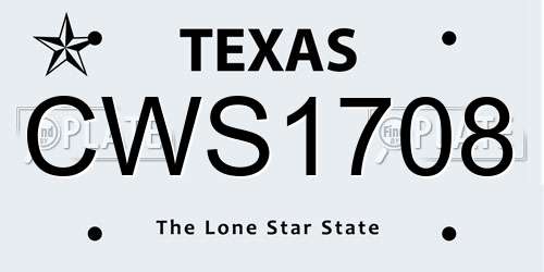 CWS1708 Texas License Plate