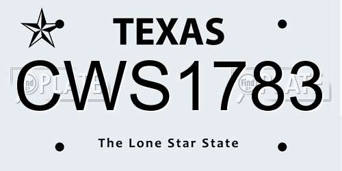 CWS1783 Texas License Plate