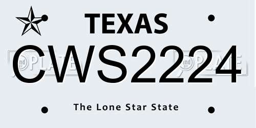 CWS2224 Texas License Plate