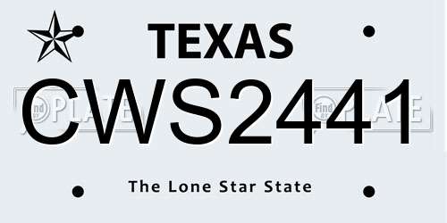 CWS2441 Texas License Plate
