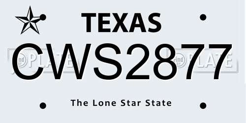 CWS2877 Texas License Plate