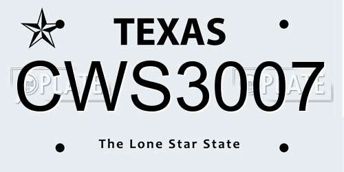 CWS3007 Texas License Plate