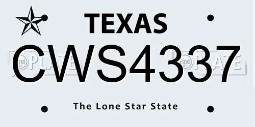 CWS4337 Texas License Plate
