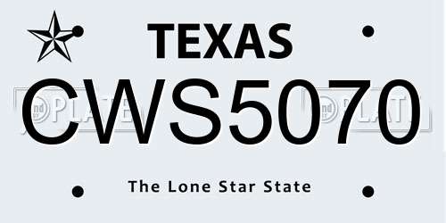CWS5070 Texas License Plate