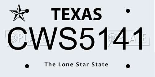 CWS5141 Texas License Plate