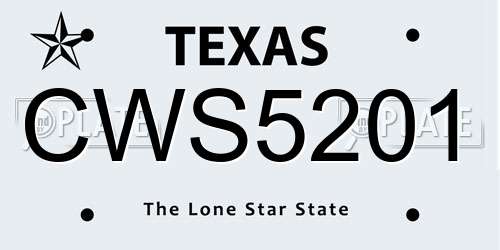 CWS5201 Texas License Plate