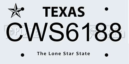 CWS6188 Texas License Plate