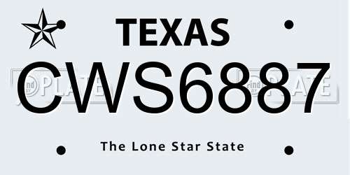CWS6887 Texas License Plate