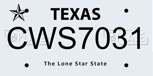 CWS7031 Texas License Plate