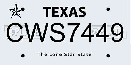 CWS7449 Texas License Plate