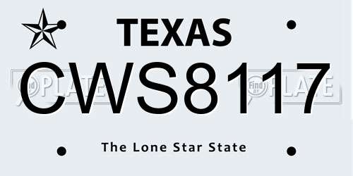 CWS8117 Texas License Plate
