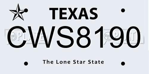 CWS8190 Texas License Plate