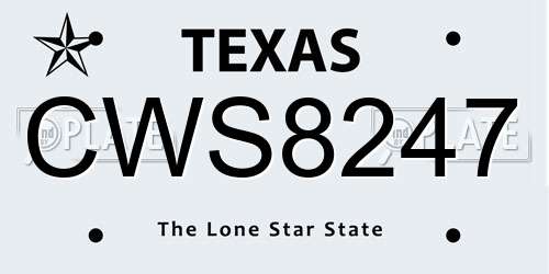 CWS8247 Texas License Plate