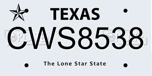CWS8538 Texas License Plate