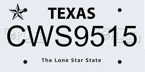 CWS9515 Texas License Plate