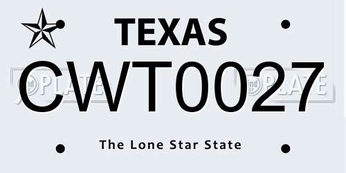 CWT0027 Texas License Plate