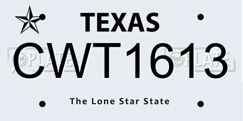 CWT1613 Texas License Plate
