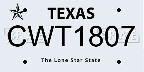 CWT1807 Texas License Plate