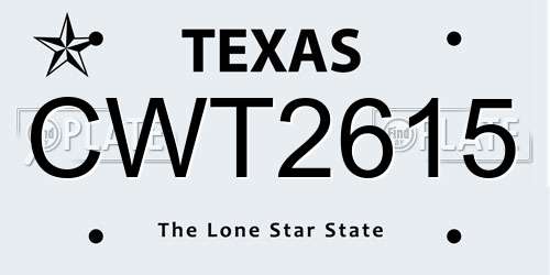 CWT2615 Texas License Plate
