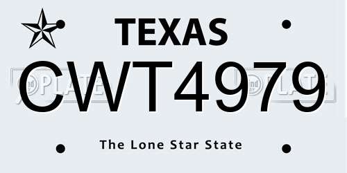 CWT4979 Texas License Plate