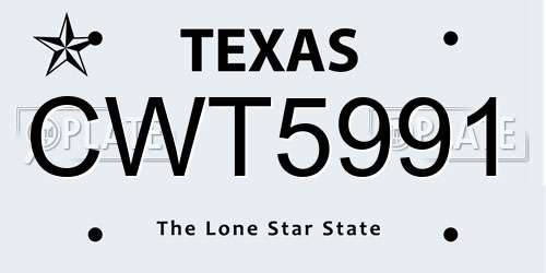 CWT5991 Texas License Plate