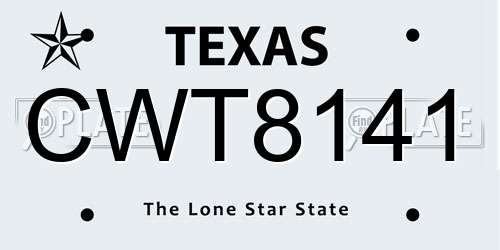 CWT8141 Texas License Plate